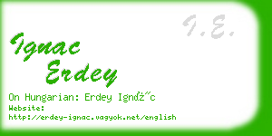 ignac erdey business card